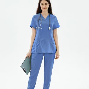 Women Joggers Scrub Set - Celi Blue