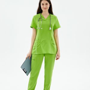 Women Joggers Scrub Set - Avocado