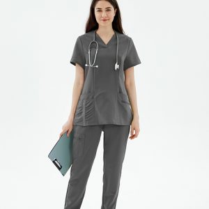 Women Joggers Scrub Set - Grey