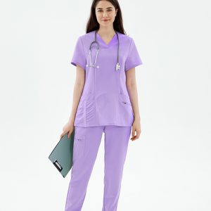 Women Joggers Scrub Set - Lavender